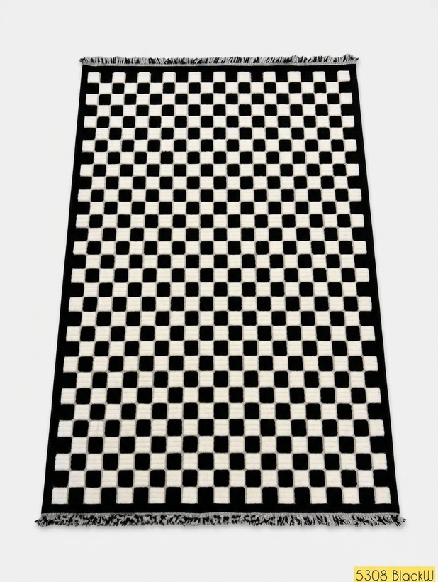 Armani Luna Collection Rug Code 5308 Black & White – 420 Reeds